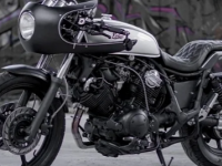 一次性雅马哈Virago1100CafeRacer具有运动魅力可容纳两人