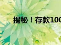 揭秘！存款100万一年利息能有多少？