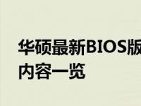 华硕最新BIOS版本详解：功能、特点与更新内容一览